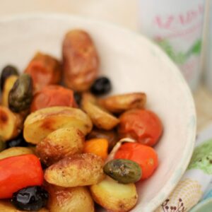 Roast Potatoes, Cherry Tomatoes and Olives with Parmesan, Walnut and Garlic Dip 2